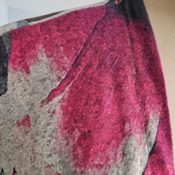 Chico's Floral Kimono Pink Gray Sweater Cardigan Bloomcore Outerwear XL Mature - Picture 6 of 11